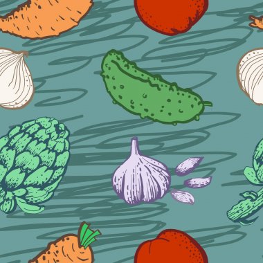 Sebze ile renkli desen