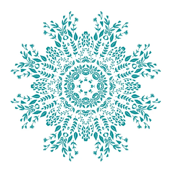 Patterned circular ornament with floral motifs — Stock Vector