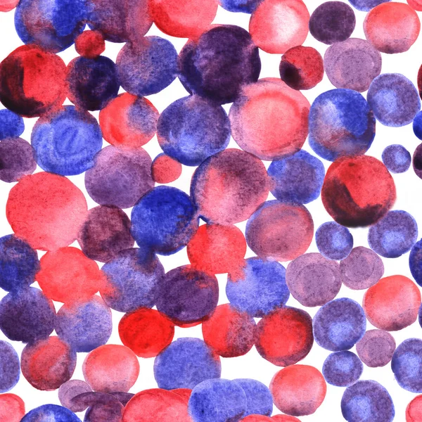 Бесшовный Узор Ярко Красными Фиолетовыми Голубыми Пятнами Акварели — стоковое фото