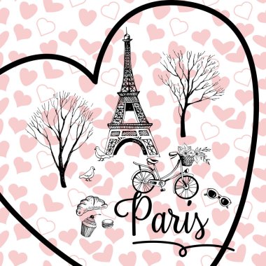 Romantik grafik kart Paris