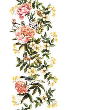 Soyut biçimlendirilmiş botanik çizimler