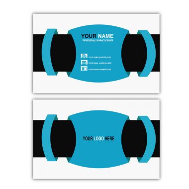 Modern mavi ve siyah kartvizit