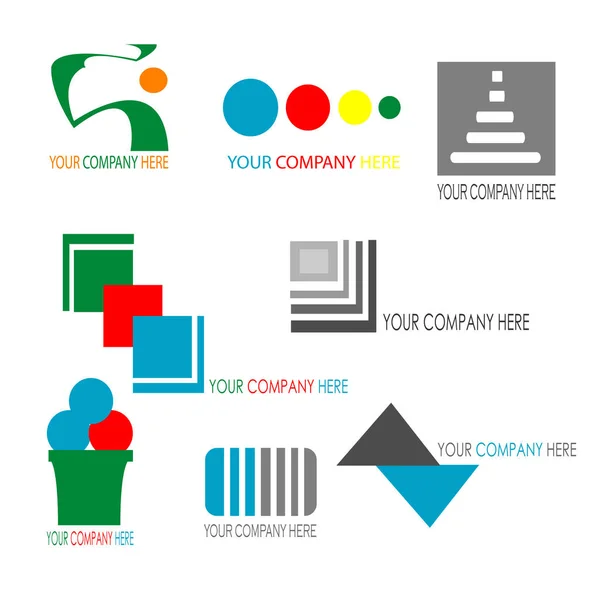 Koleksi dari logo bisnis penuh warna - Stok Vektor