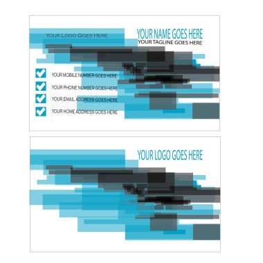 Mavi ve siyah soyut kartvizit tasarımı
