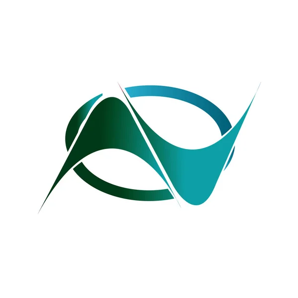 Yeşil ve mavi otomotif veya teknoloji logo banner vektör — Stok Vektör