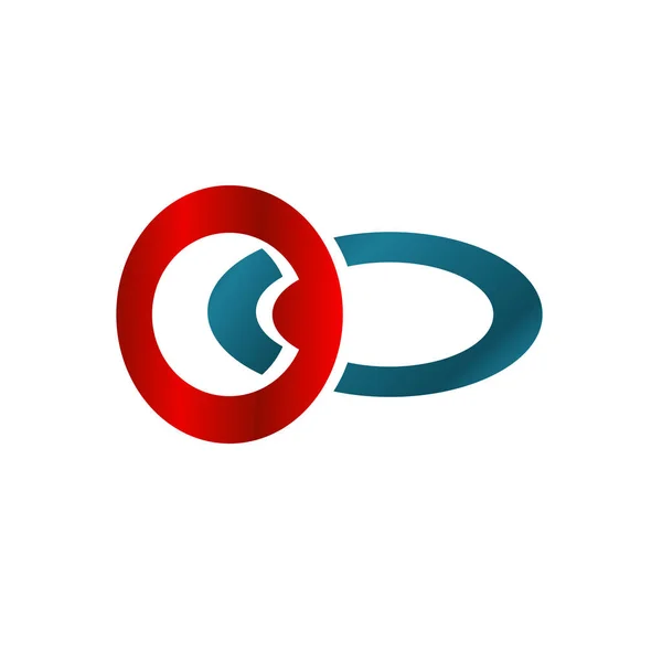 Kırmızı ve mavi daire kavramı ile illüstrasyon iş logo — Stok Vektör