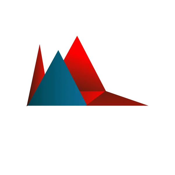 Kırmızı ve mavi üçgen soyut logo banner arka plan izole — Stok Vektör