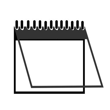  Takvim vektör çift sayfa Ciltçi takvim simgesini izole siluet beyaz arka plan