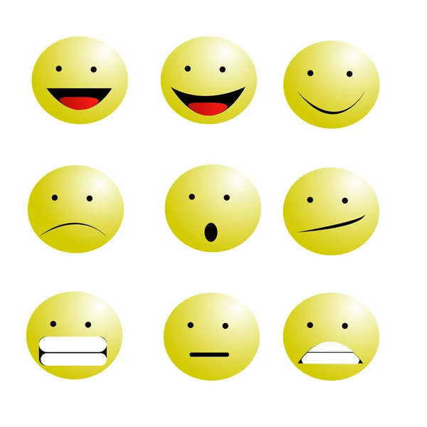 Set of Emoticons Emoji Smile icons vector illustration on white background — Stock Vector