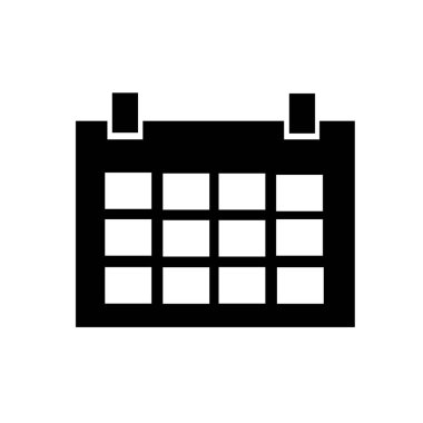 Düz stil takvim simgesini takvim simgesini logo app kullanıcı arabirimi takvim simge vektör tasarlamak web sitesi tasarımı için arka plan izole