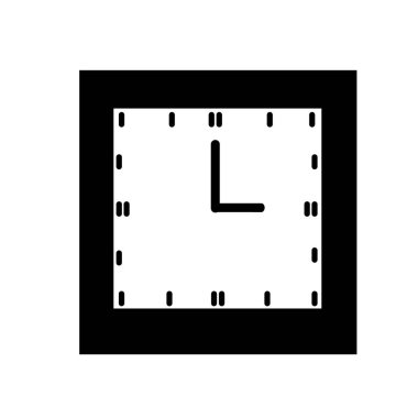 Beyaz arka plan üzerinde izole şeklinde kutu duvar Saat simgesi