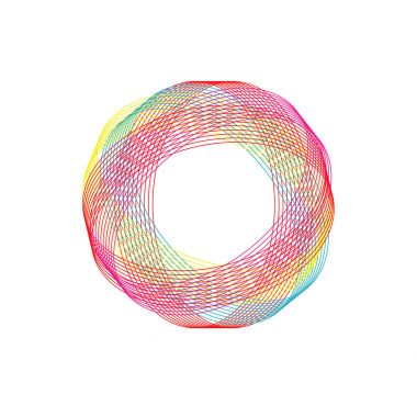 izole arka plan üzerinde renkli eğri çizgi soyut nesneyi