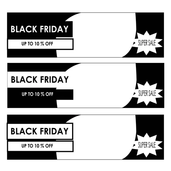 Black friday flyer banner web brochure with black design isolated on white background — Stock Vector