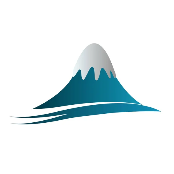 Kar logosu web afiş eğri docoration izole arka plan ile kaplı dağ — Stok Vektör