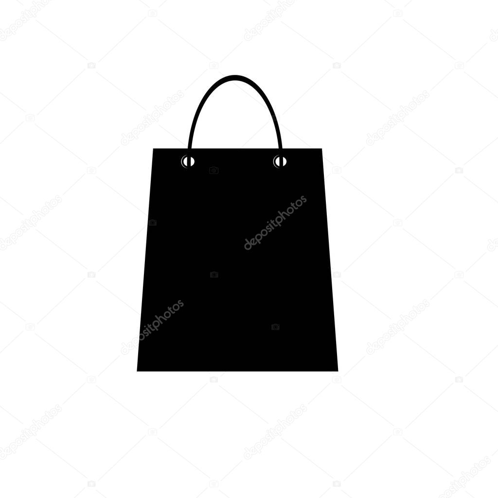 Shoping bag silhouette icon vector isolated on white background