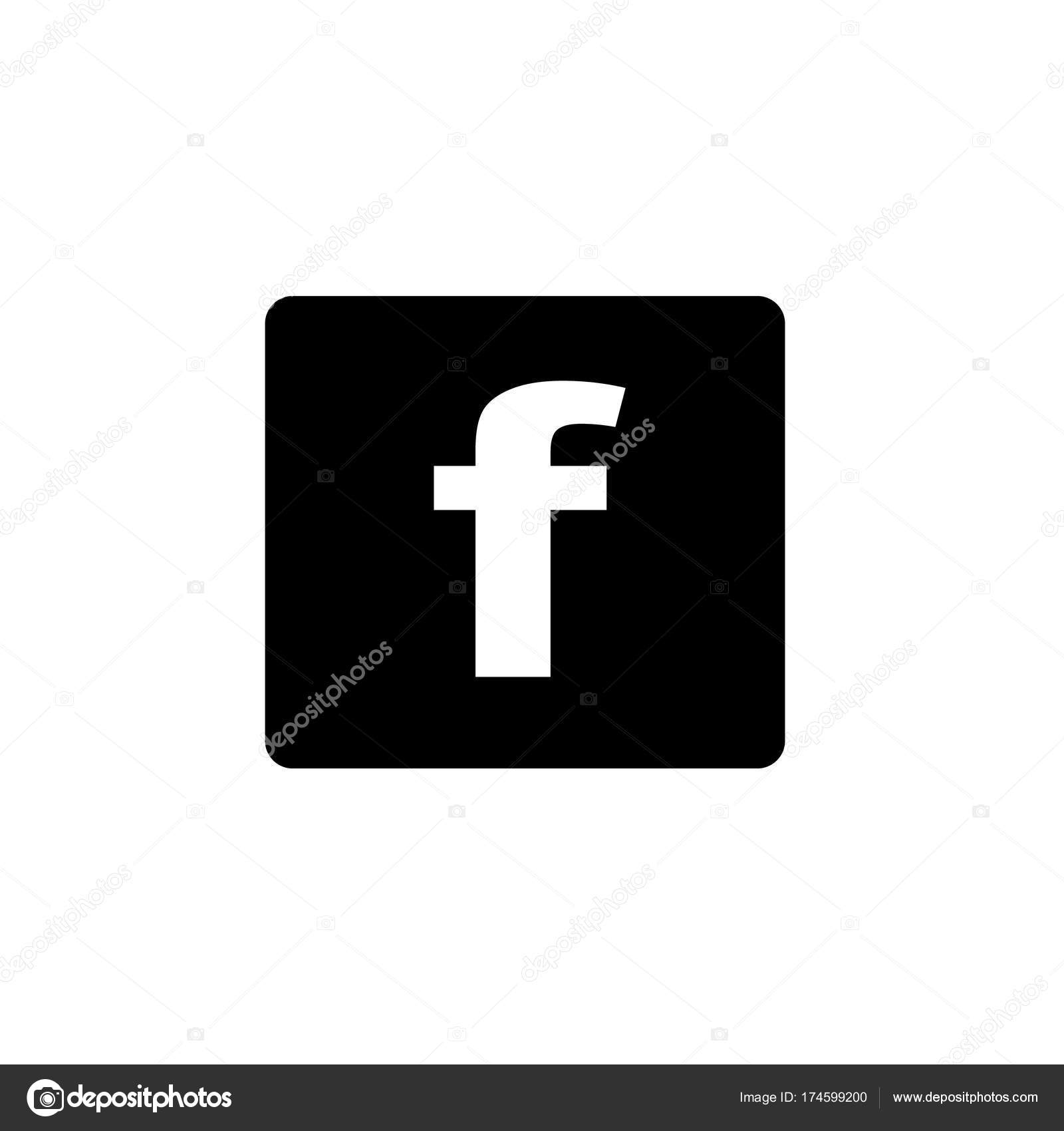 Black Silhouette Facebook Logo For Application Vector Image By C Mralviq Gmail Com Vector Stock
