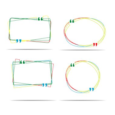 alıntı kutusu kabarcık konuşma kutu şablonunu renkli çizgi ile izole arka plan belirleme