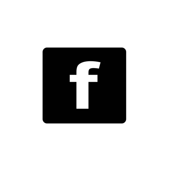 Uygulama için siyah siluet facebook logo — Stok Vektör
