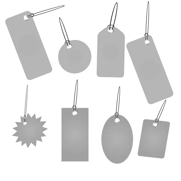 Colección de etiqueta de precio gris en blanco fondo aislado — Vector de stock