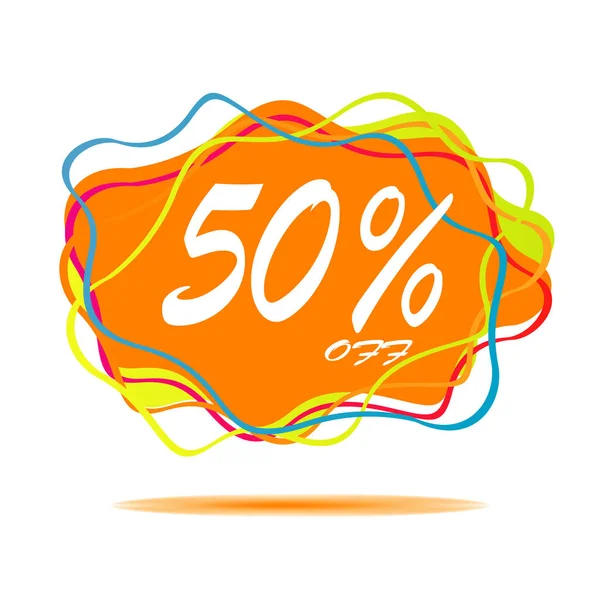 %50 off Satılık etiket afiş indirim web simgesi bir el ilanı renkli soyut izole arka planı Tasarla