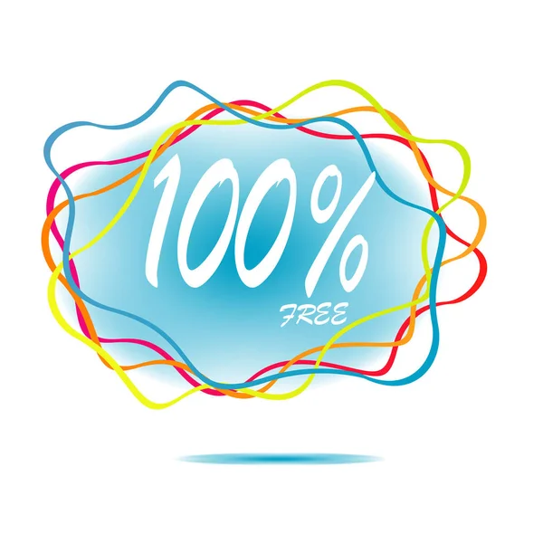 100 Free Discount Sticker Special Offer Sale Label Banner Icon — Stock Vector