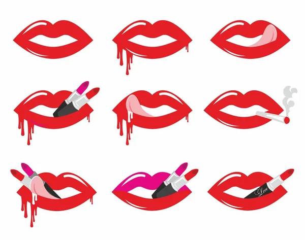 Kırmızı dudak çıkartmaları