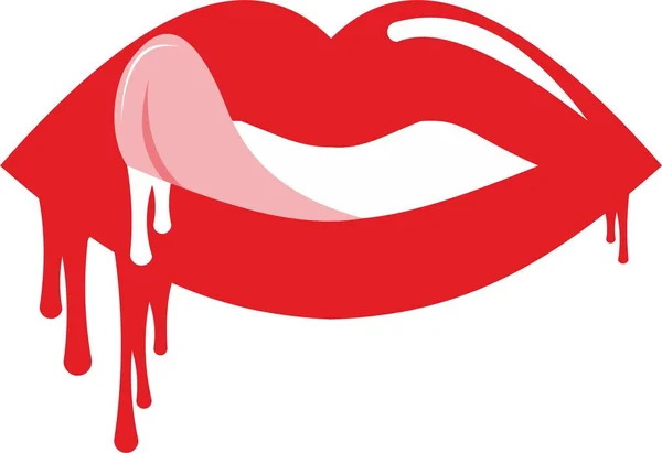 湿红红的嘴唇 — 图库矢量图片