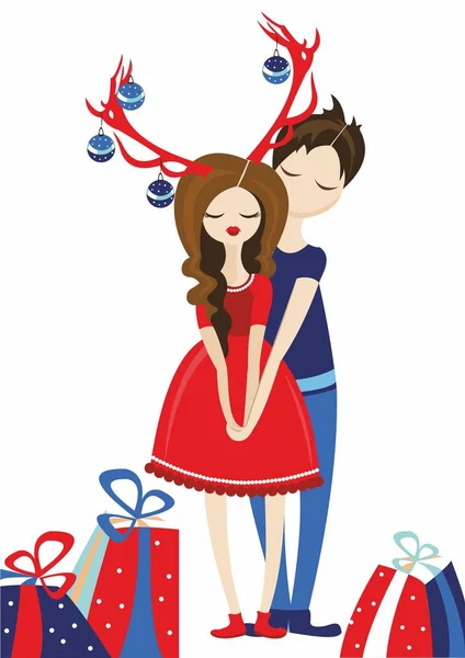 Día Todos Los Amantes Año Nuevo Navidad Fuego Amor — Vector de stock