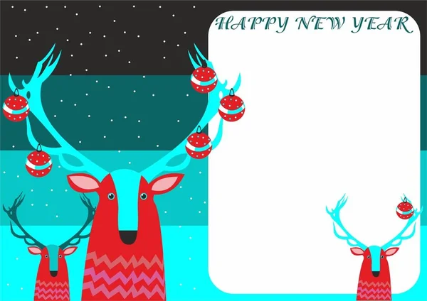 Geyikli Noel kartı.