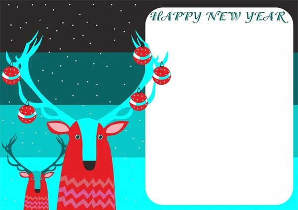 Geyikli Noel kartı.