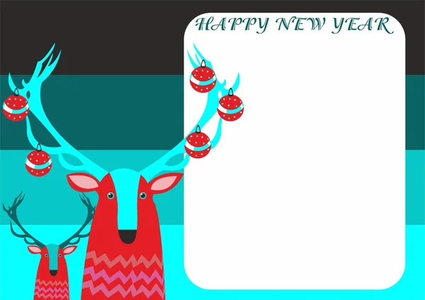 Geyikli Noel kartı.