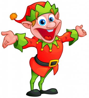 Noel elf karikatür tarzı