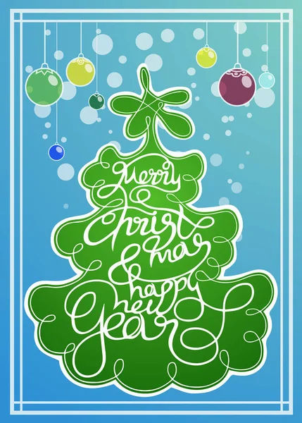 Excelente cartão de Natal com o símbolo principal do feriado —  Vetores de Stock