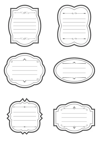 Cadres vintage avec éléments décoratifs. Étiquettes et badges vectoriels — Image vectorielle