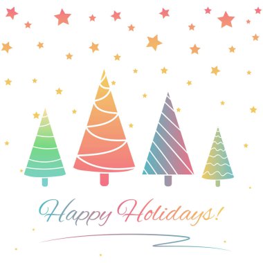 Kış tatilleri için tebrik kartı