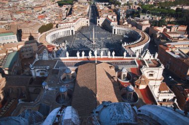 Piazza San Pietro ya da Aziz Peter Meydanı, Vatikan Şehri, Roma, İtalya.