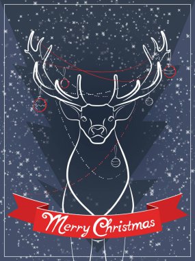 Geyikli Noel kartı