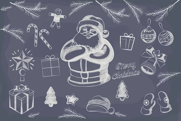 Elementos de Natal e Ilustrações Set —  Vetores de Stock