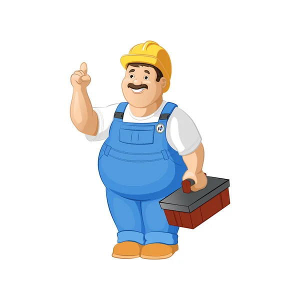 Builder, carpenter or plumber carpenter. — Stock Vector