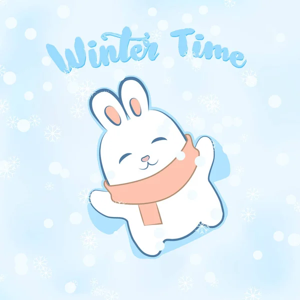 Winter greeting card with inscription - Winter Time. — Stock Vector