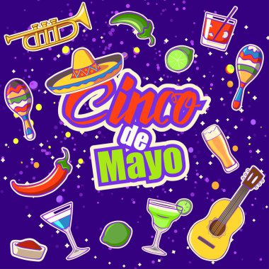 Cinco de Mayo kutlama Meksika, tasarım öğesi. 