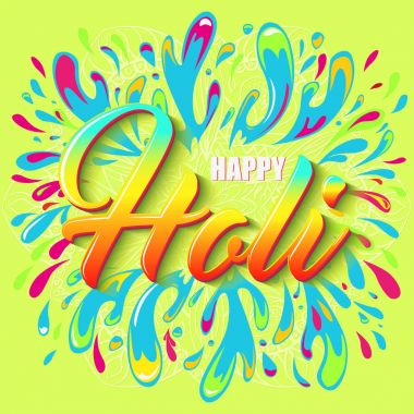 Renkli el ilanı, afiş veya broşür tasarım renkleri Hindistan Festivali için. Holi.