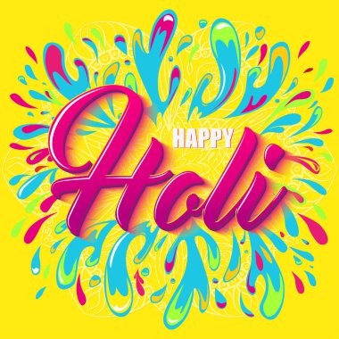 Renkli el ilanı, afiş veya broşür tasarım renkleri Hindistan Festivali için. Holi.