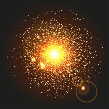 Altın vektör toz patlama