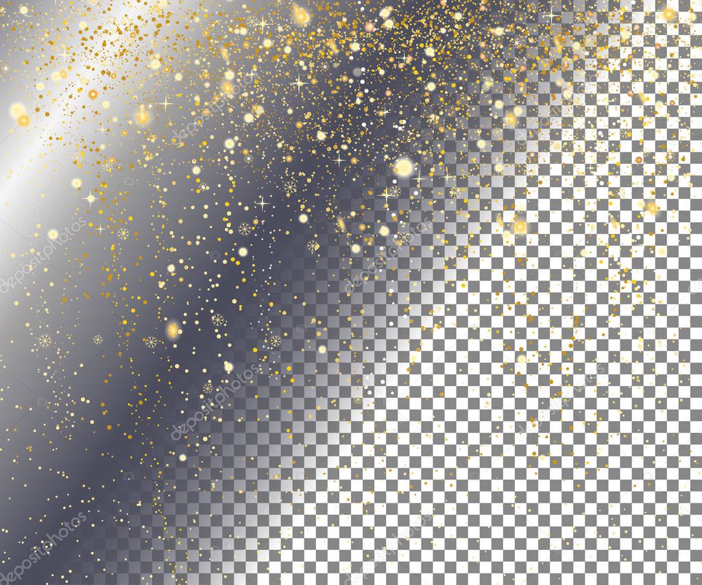 Gold Snow on a transparent background