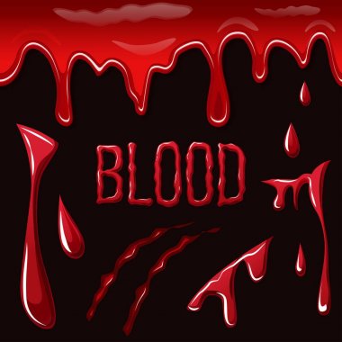 Siyah arka plan üzerine kan splatters