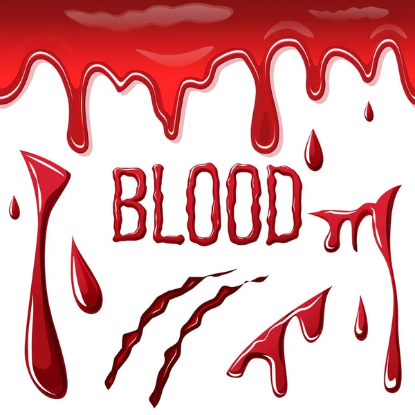 Krevní stříkance na bílém pozadí — Stockový vektor