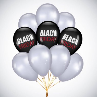 Siyah Cuma satış Poster ile gerçekçi grup siyah beyaz ba