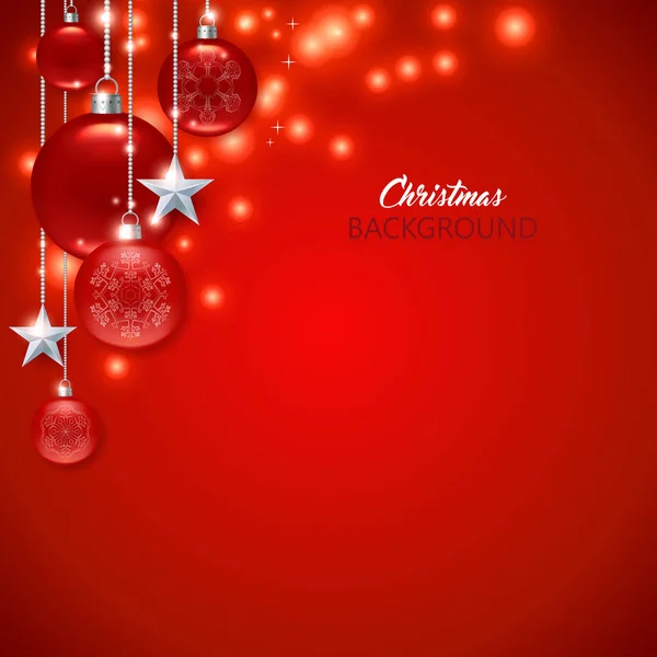 Elegante fondo rojo de Navidad con glaseado y brillante Christm — Vector de stock