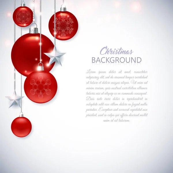 优雅的白色圣诞背景与磨砂和光泽的红色 C — 图库矢量图片